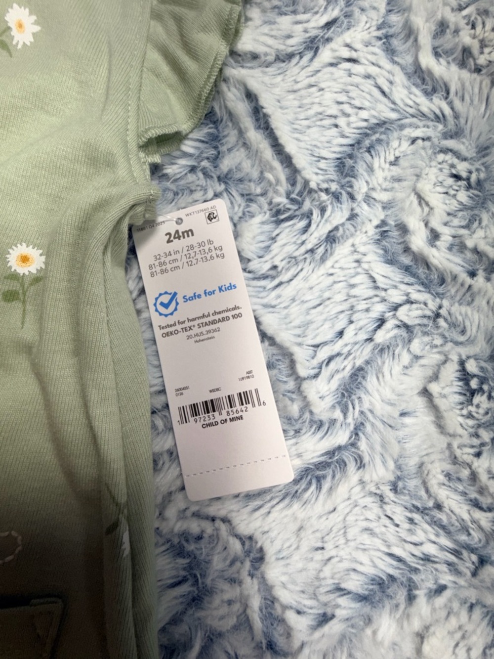Size 24 Months NWT Carter’s Bundle - Pink Gingham & Sage Green Bee Romper - Picture 5 of 5
